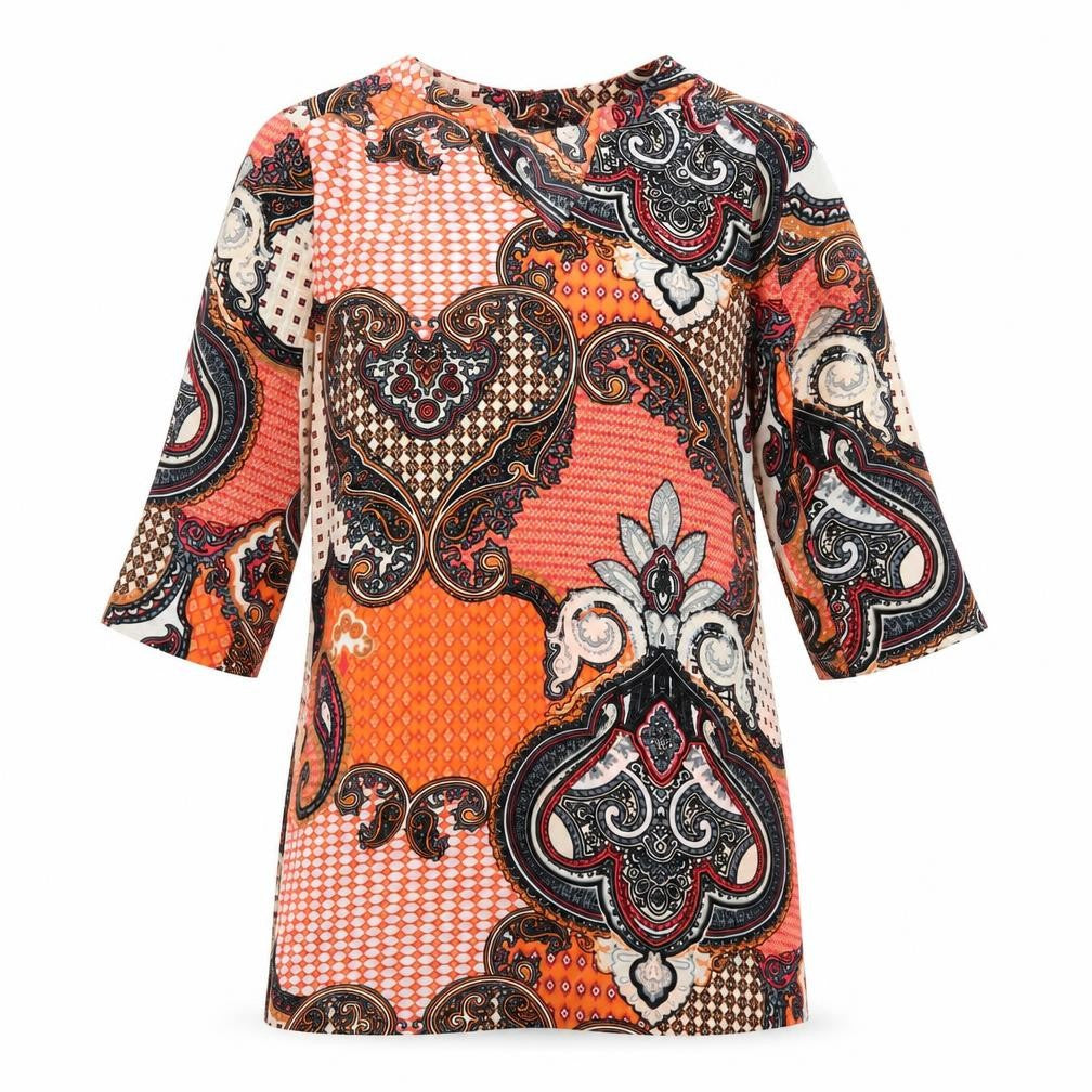 Wallis Womens Multicoloured Geometric Polyester A-Line Size 12 V-Neck Pullover