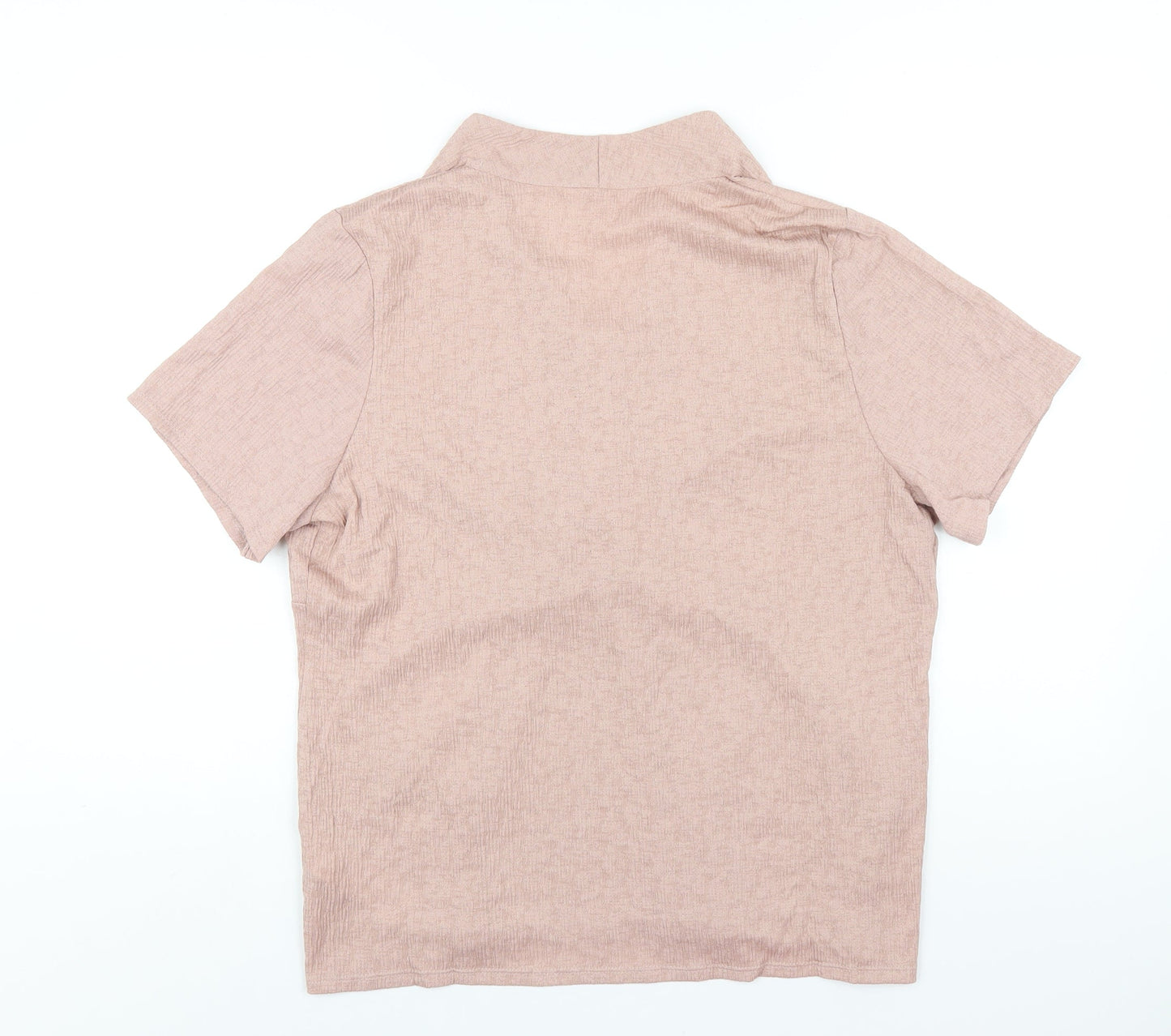 Julipa Womens Pink Polyester Basic T-Shirt Size 16 V-Neck