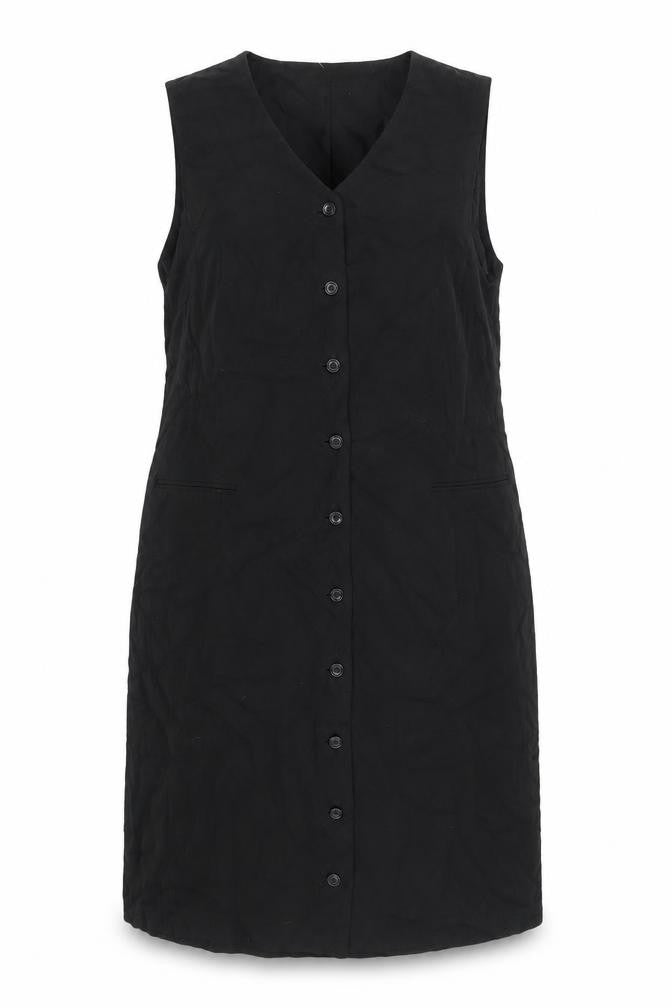 Talbots Womens Black Viscose A-Line Size 16 V-Neck Button