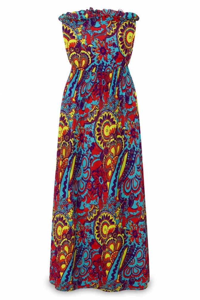 NEXT Womens Multicoloured Geometric Viscose Maxi Size 12 Off the Shoulder Pullover