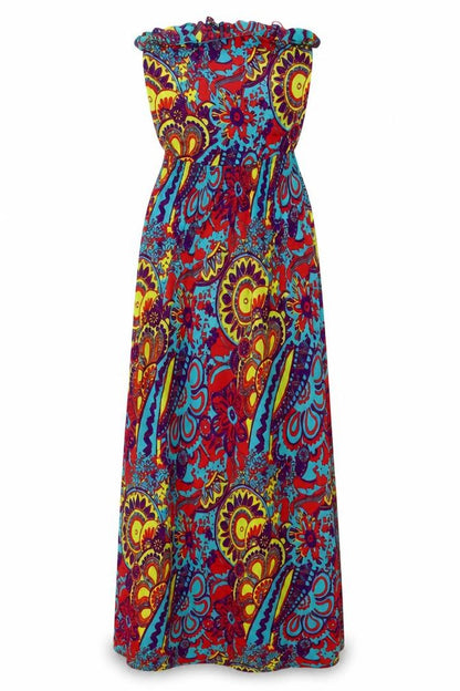 Next Womens Multicoloured Geometric Viscose Maxi Size 12 Off the Shoulder Pullover