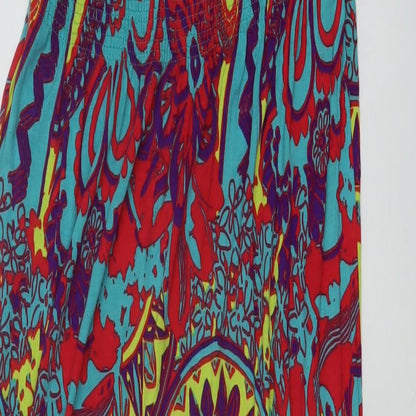 Next Womens Multicoloured Geometric Viscose Maxi Size 12 Off the Shoulder Pullover