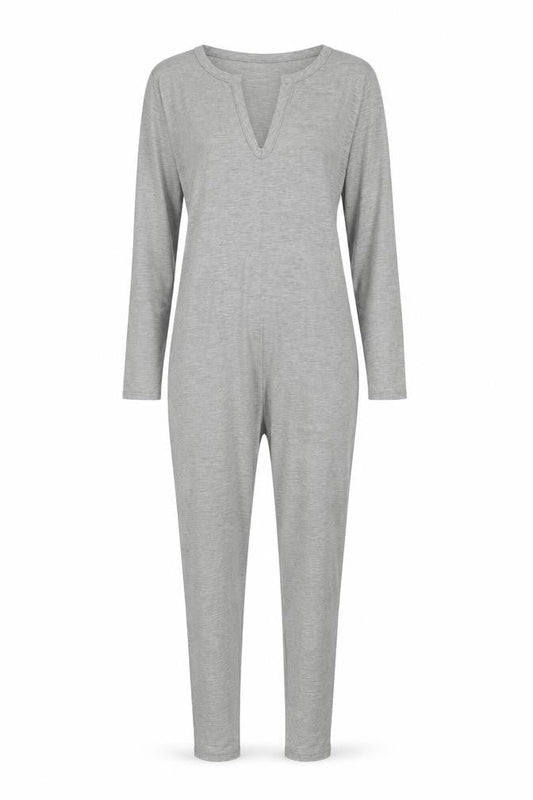 PRETTYLITTLETHING Womens Grey Cotton Jumpsuit One-Piece Size 10 Pullover