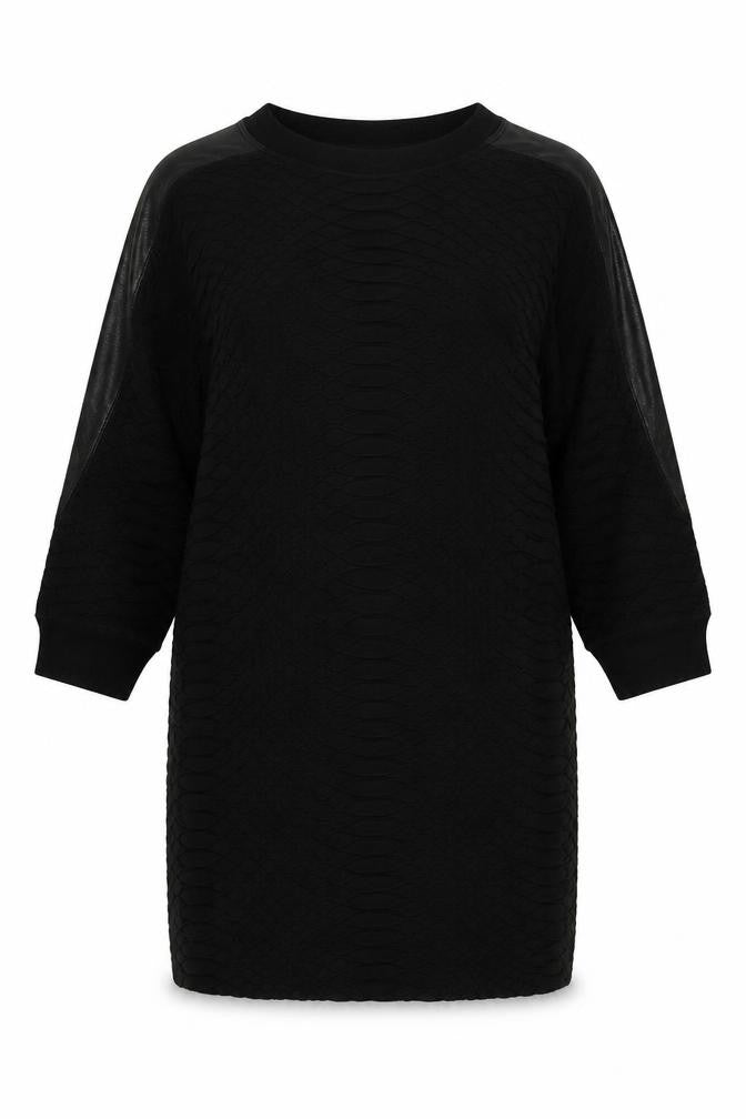 Sandro Womens Black Polyester Tunic Blouse Size 10 Round Neck