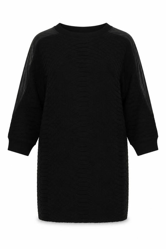 Sandro Womens Black Polyester Tunic Blouse Size 10 Round Neck