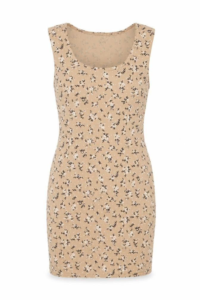 I SAW IT FIRST Womens Beige Geometric Polyester Mini Size 12 Scoop Neck Pullover