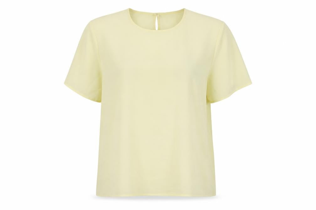 Bonmarché Womens Yellow Polyester Basic T-Shirt Size 20 Round Neck