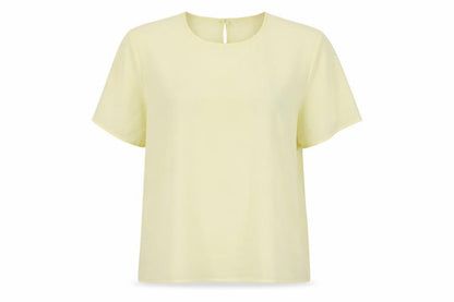 Bonmarché Womens Yellow Polyester Basic T-Shirt Size 20 Round Neck