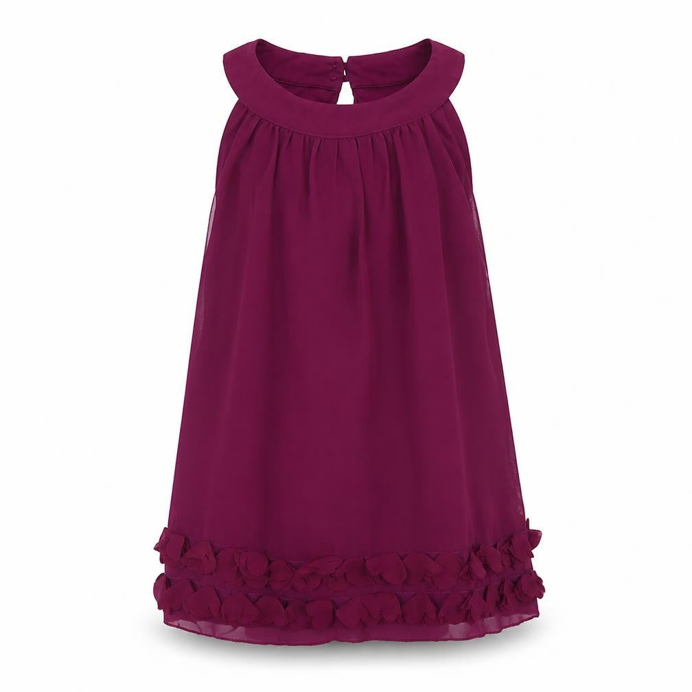 Star Girls Purple Polyester A-Line Size 8 Years Round Neck Button