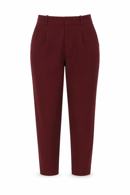 Zara Womens Red Polyester Trousers Size S L26 in Regular Zip