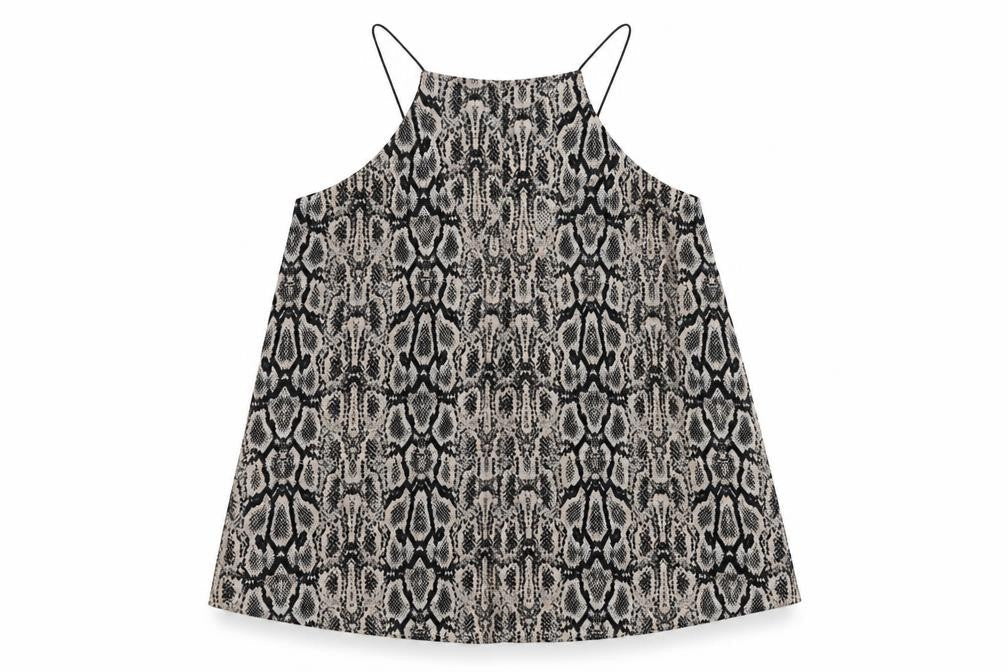 Love Label Womens Beige Animal Print Polyester Basic Tank Size 12 V-Neck