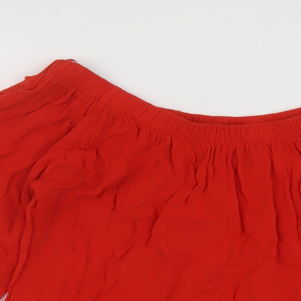 Select Womens Red Viscose Basic Blouse Size 12 Square Neck