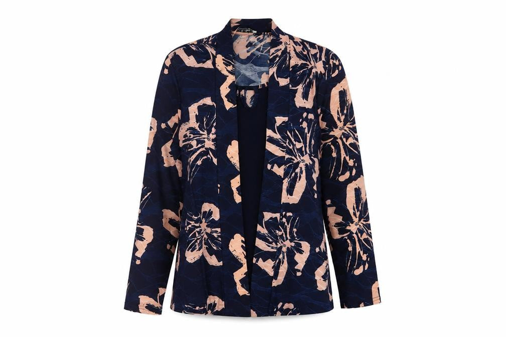 Annabelle Womens Blue Floral Polyester Basic Blouse Size 10 Round Neck