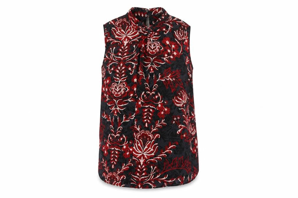 Nexty Womens Multicoloured Geometric Polyester Basic Tank Size 12 Mock Neck