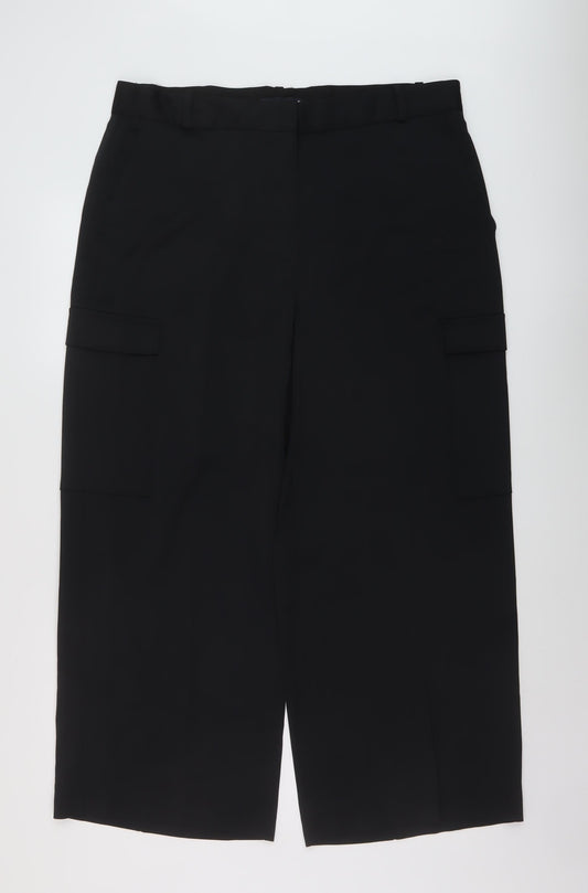 Marks and Spencer Womens Beige Polyester Trousers Size 18 L27 in Regular Hook & Eye