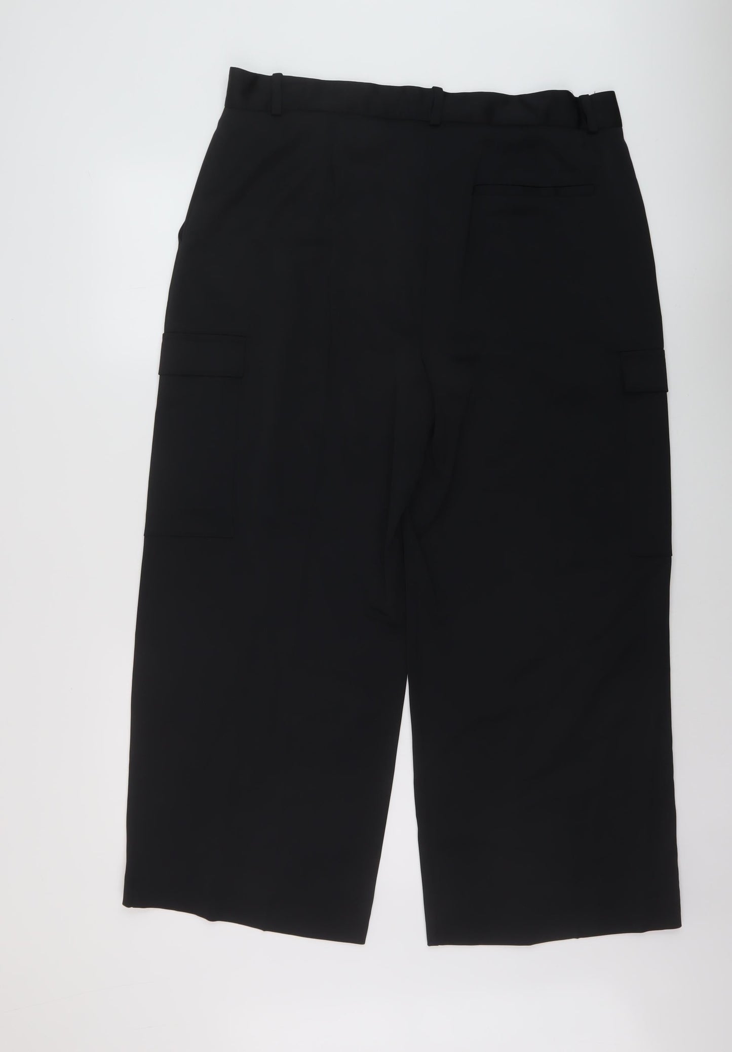 Marks and Spencer Womens Beige Polyester Trousers Size 18 L27 in Regular Hook & Eye
