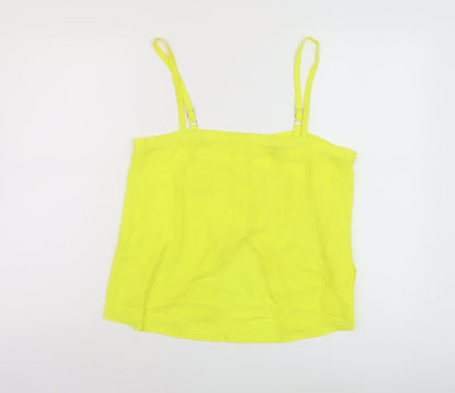 River Island Womens Yellow Polyester Basic Tank Size 12 Square Neck