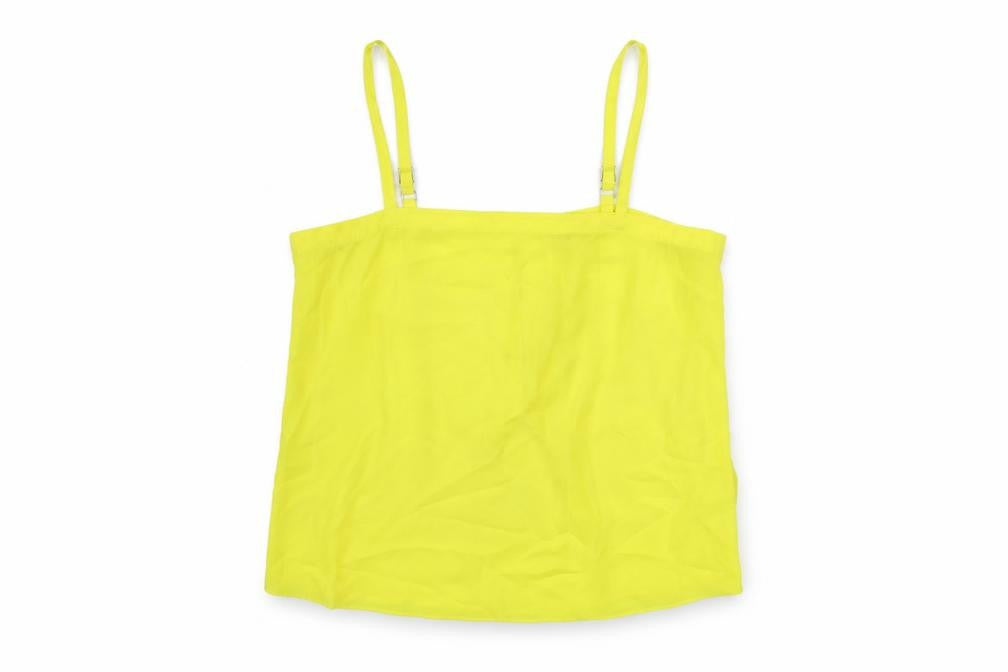 River Island Womens Yellow Polyester Basic Tank Size 12 Square Neck