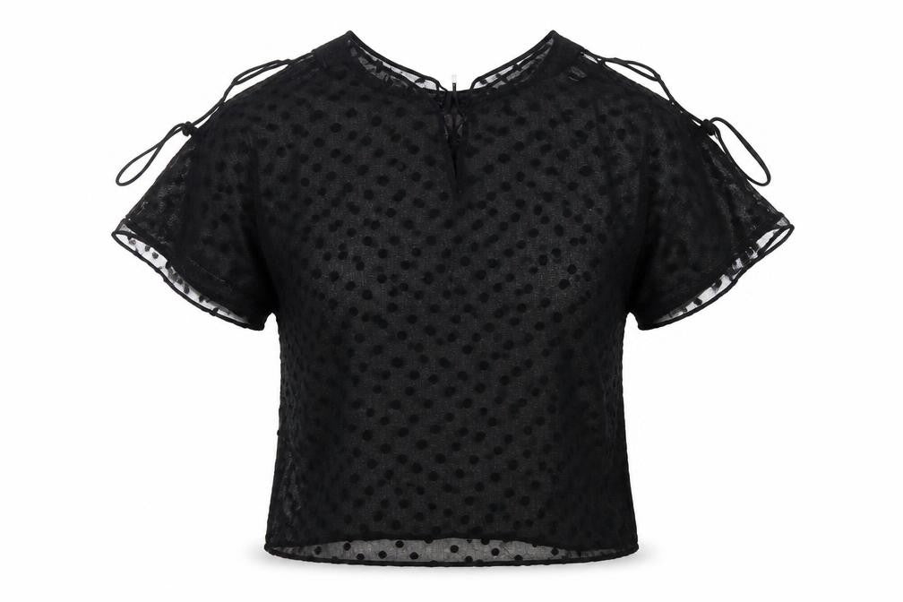 Zara Womens Black Polyester Basic Blouse Size S Round Neck