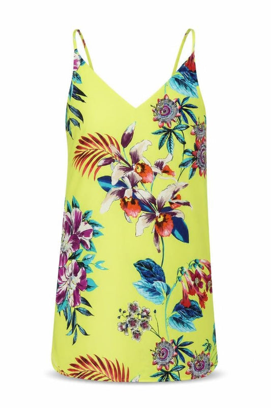 Oasis Womens Yellow Floral Polyester Mini Size 8 V-Neck Pullover