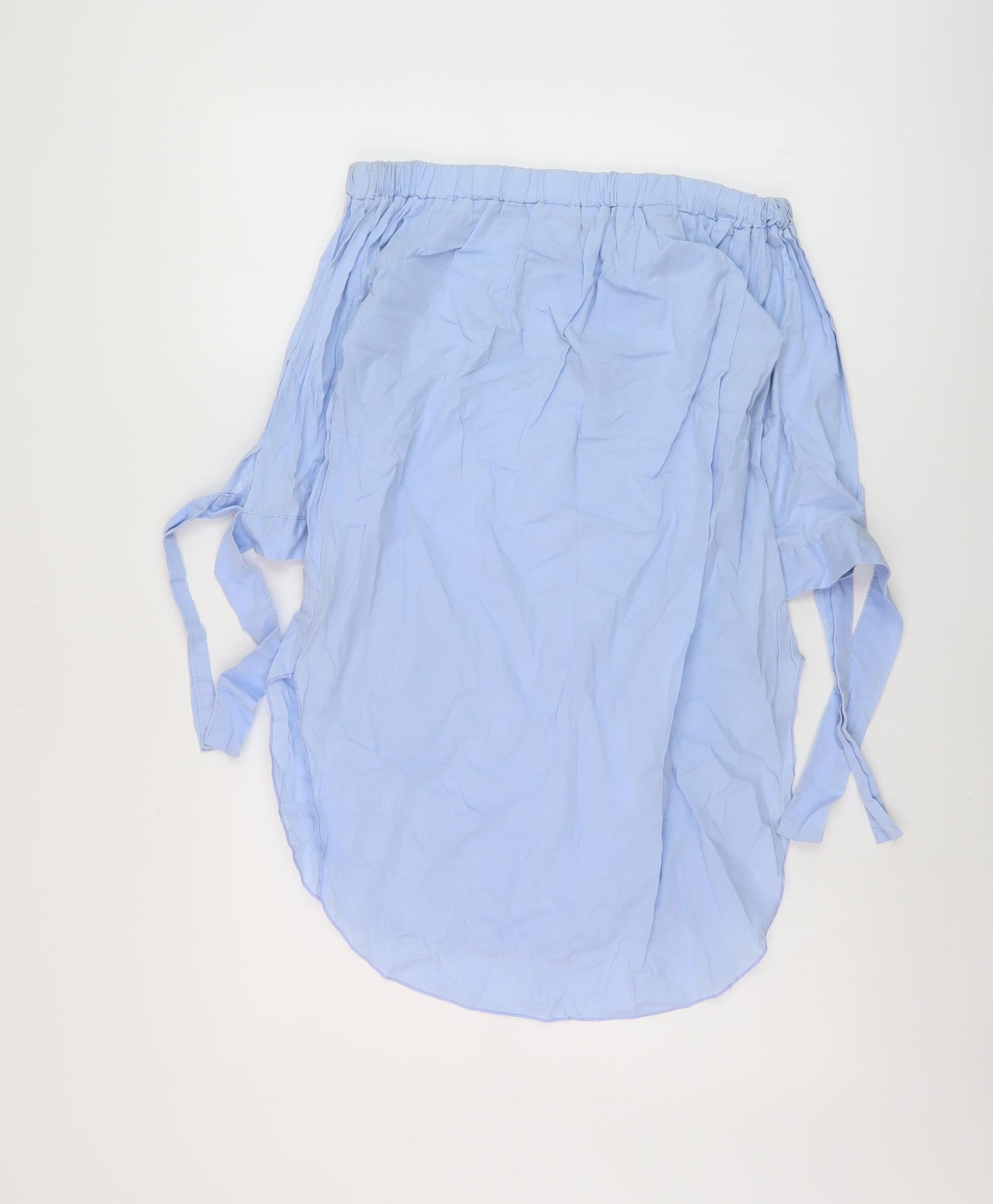 New Look Womens Blue Cotton Basic Blouse Size S Square Neck