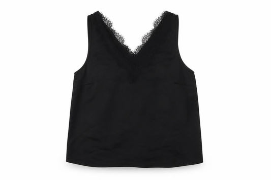 Marks and Spencer Womens Black Polyester Basic Tank Size 14 V-Neck