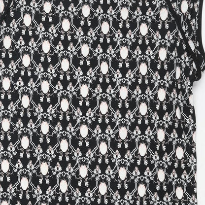 Max Studio Womens Black Geometric Polyester Sheath Size M Round Neck Pullover