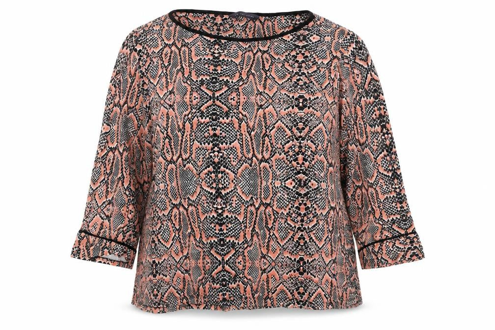 Marks & Spencer Womens Pink Animal Print Viscose Basic Blouse Size 20 Round Neck - Snakeskin Print