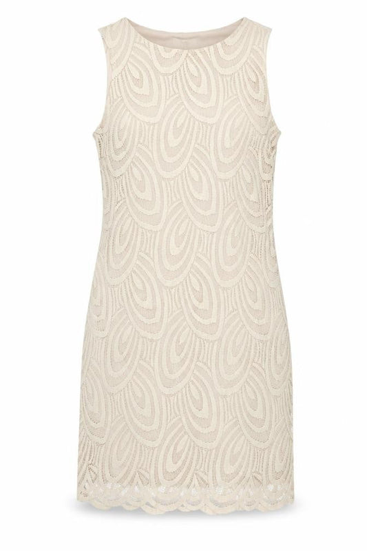 Wallis Womens Beige Polyester Shift Size 12 Round Neck Pullover