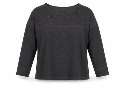Next Womens Grey Round Neck Polyester Pullover Jumper Size 6 - Beading Detail
