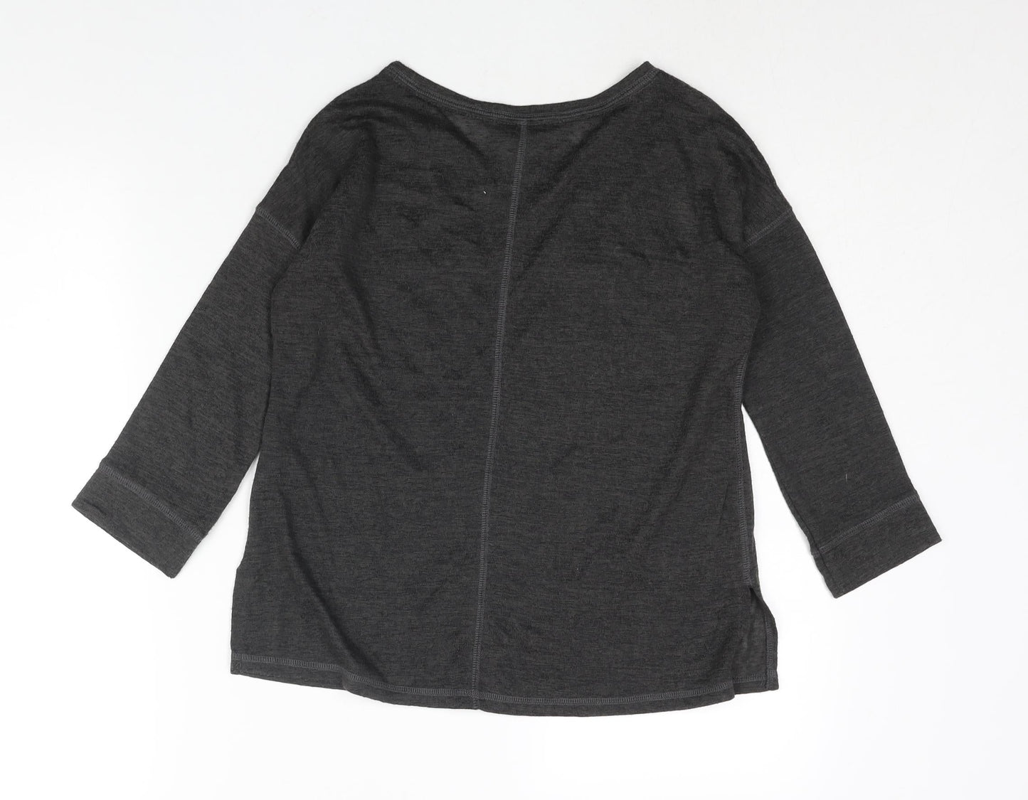 NEXT Womens Grey Round Neck Polyester Pullover Jumper Size 6 - Beading Detail
