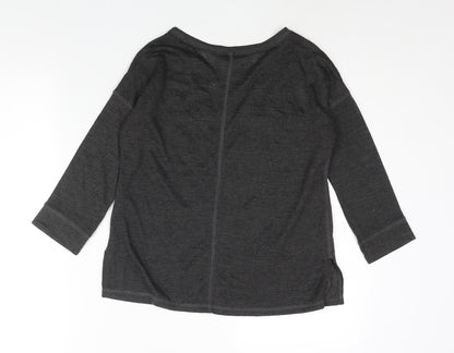 Next Womens Grey Round Neck Polyester Pullover Jumper Size 6 - Beading Detail