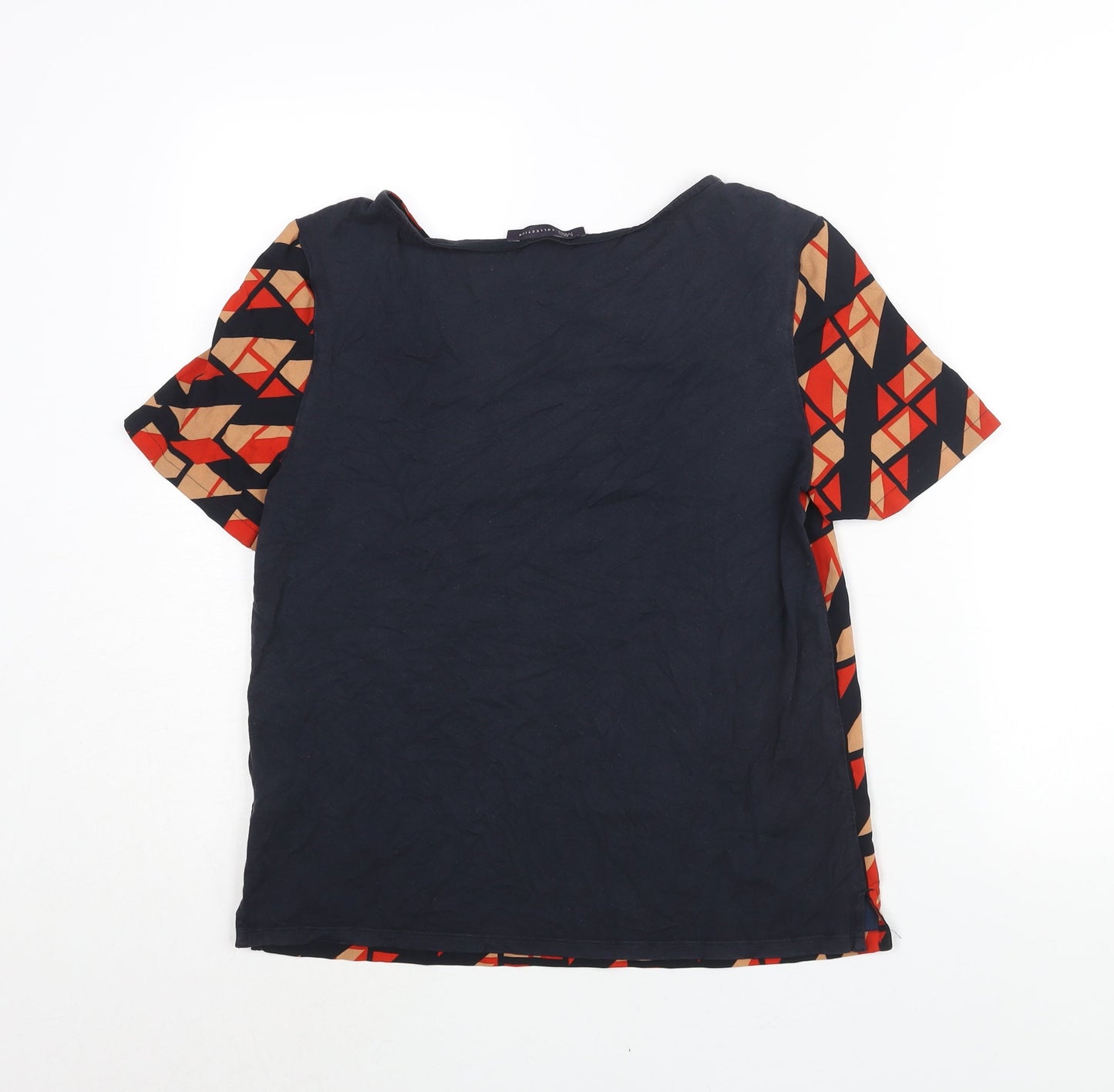 Marks and Spencer Womens Multicoloured Polyester Basic Blouse Size 8 Round Neck - Geometric Print