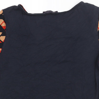 Marks & Spencer Womens Multicoloured Polyester Basic Blouse Size 8 Round Neck - Geometric Print