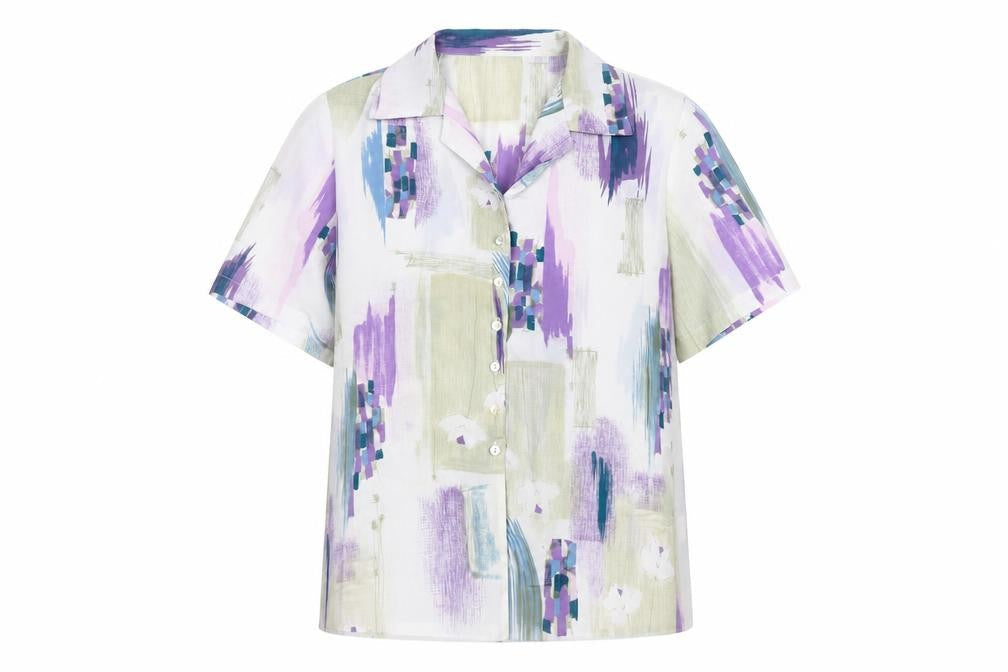 Berkertex Womens Multicoloured Geometric Polyester Basic Button-Up Size 18 Collared
