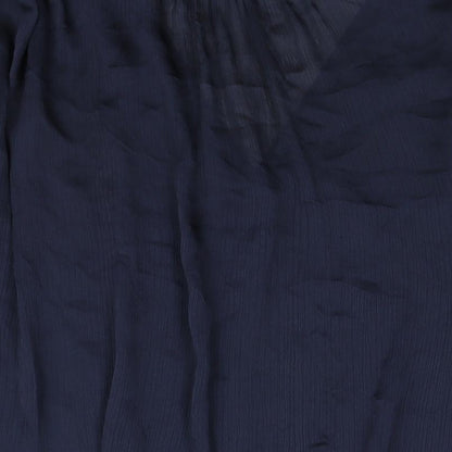 Zara Womens Blue Polyester Tunic Blouse Size S V-Neck