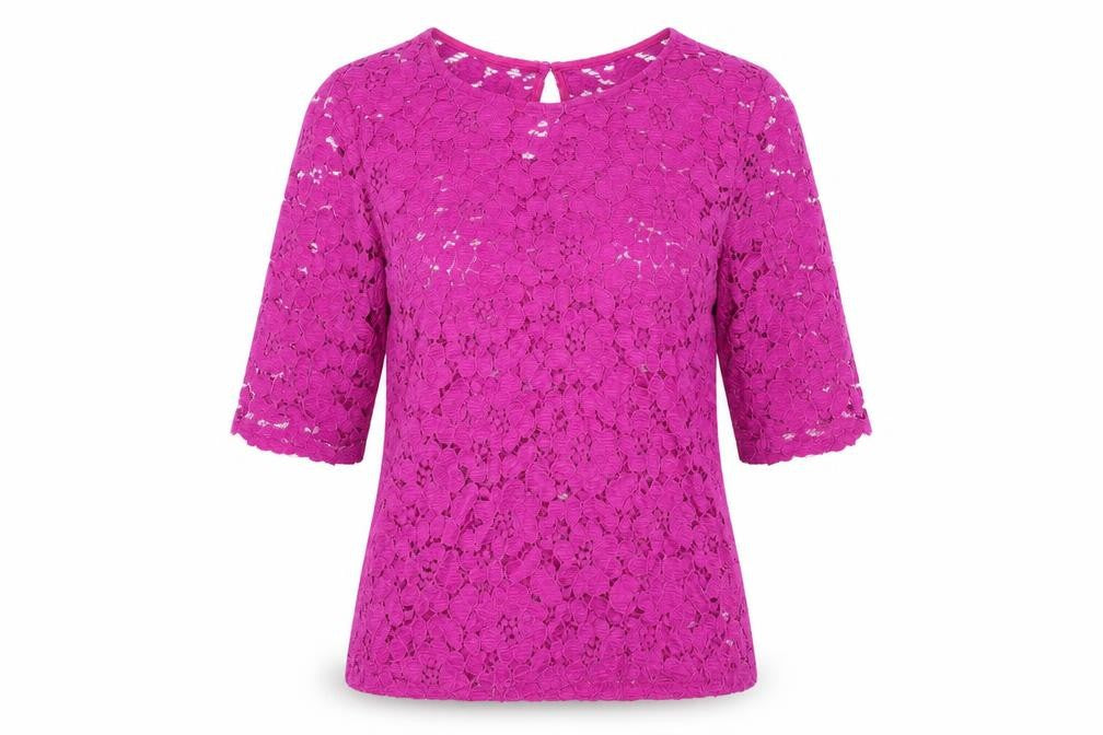 Dorothy Perkins Womens Pink Nylon Basic Blouse Size 12 Round Neck