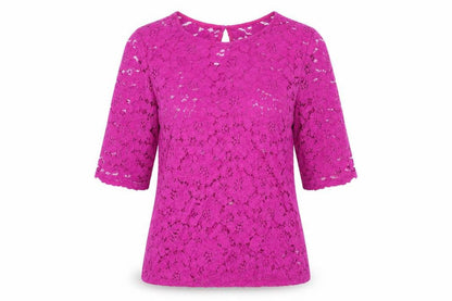 Dorothy Perkins Womens Pink Nylon Basic Blouse Size 12 Round Neck