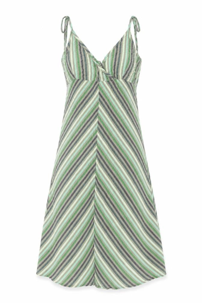 Divided by H&M Womens Green Striped Polyester Sheath Size 10 V-Neck Pullover