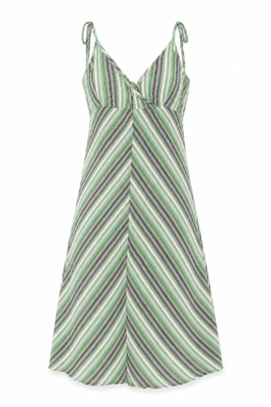Divided by H&M Womens Green Striped Polyester Sheath Size 10 V-Neck Pullover