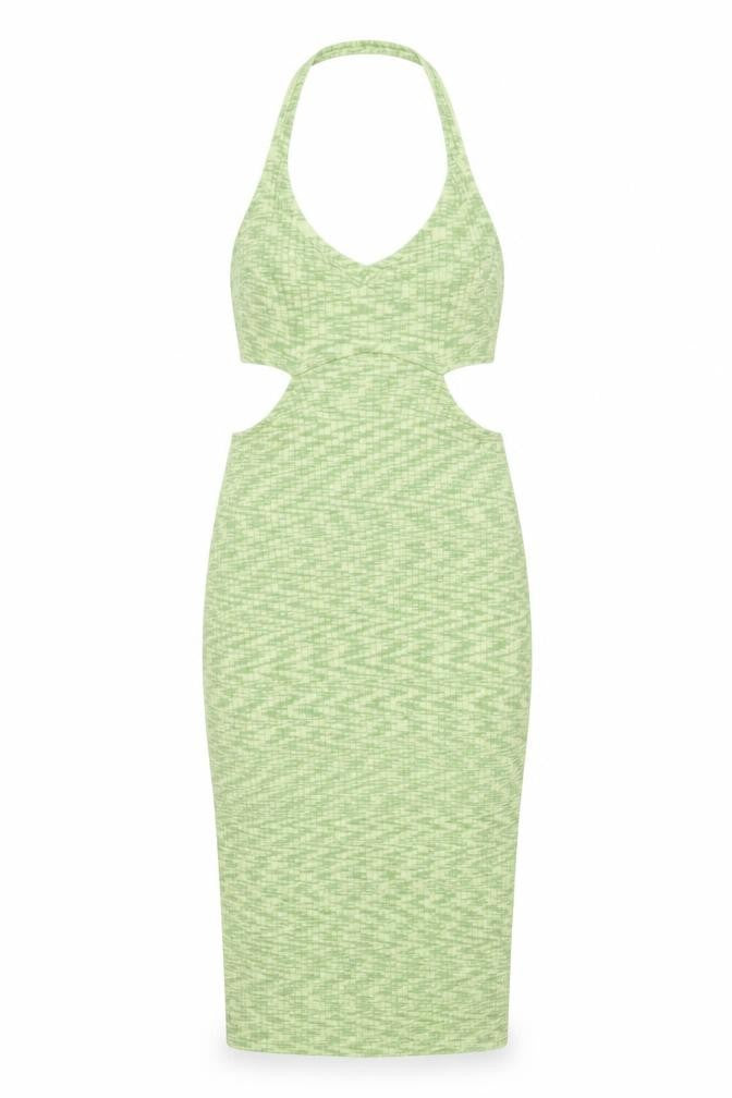 Divided by H&M Womens Gold Polyester Bodycon Size XS Halter Pullover - Backless