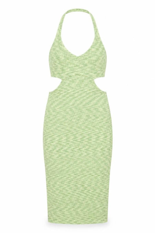 Divided by H&M Womens Gold Polyester Bodycon Size XS Halter Pullover - Backless