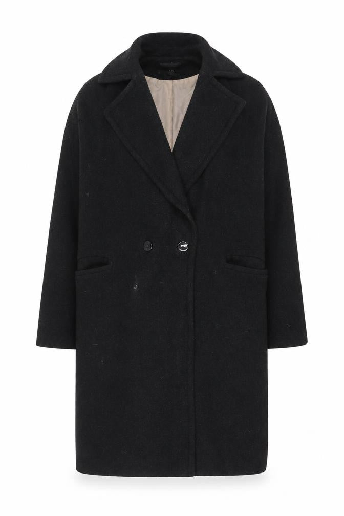 H&M Womens Grey Overcoat Coat Size 8 Button