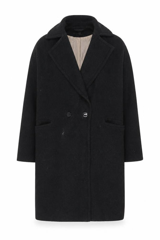 H&M Womens Grey Overcoat Coat Size 8 Button