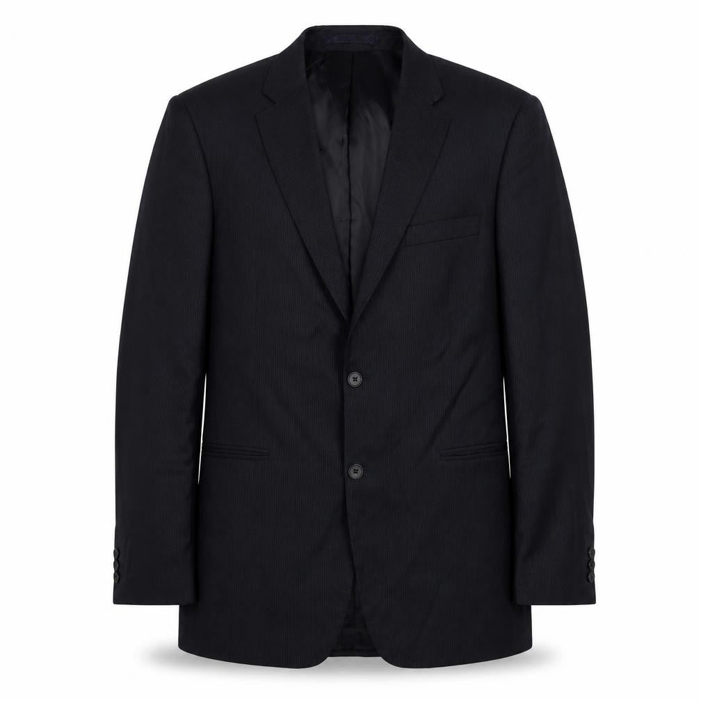 Karl Jackson Mens Blue Striped Polyester Jacket Suit Jacket Size 40 Regular