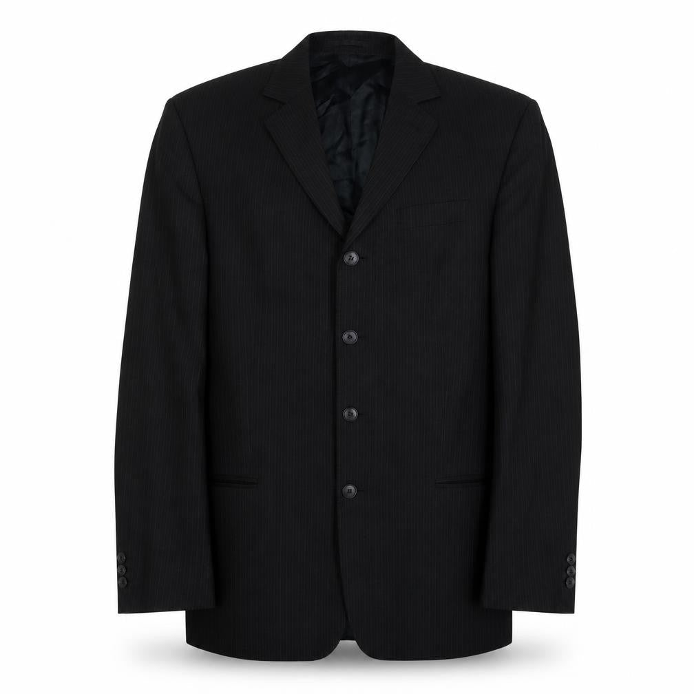 NEXT Mens Black Striped Wool Jacket Suit Jacket Size 40 Regular