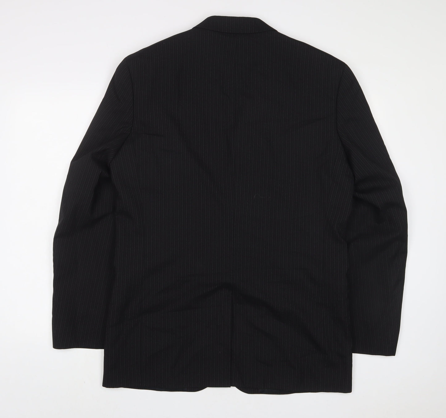 NEXT Mens Black Striped Wool Jacket Suit Jacket Size 40 Regular