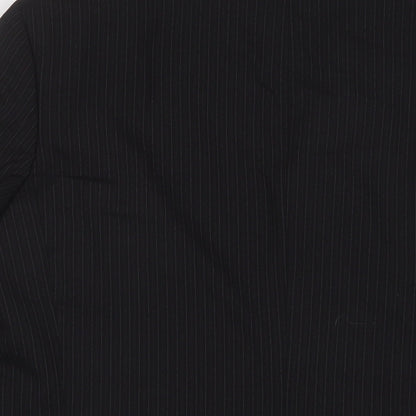 Next Mens Black Striped Wool Jacket Suit Jacket Size 40 Regular