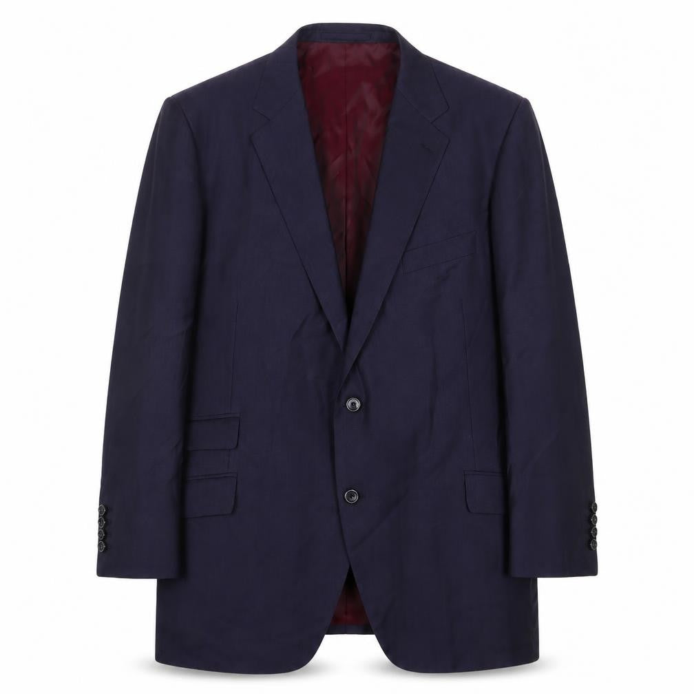 Harris & Howard Mens Blue Polyester Jacket Suit Jacket Size 48 Regular