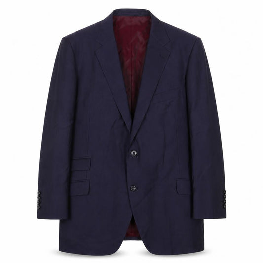 Harris & Howard Mens Blue Polyester Jacket Suit Jacket Size 48 Regular